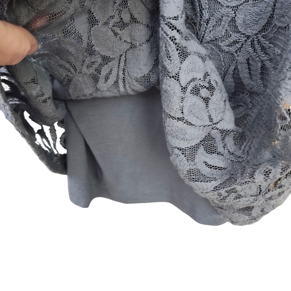 The Limited Y2K blue gray sleeveless lace floral cottagecore lined tank XS - Picture 9 of 9